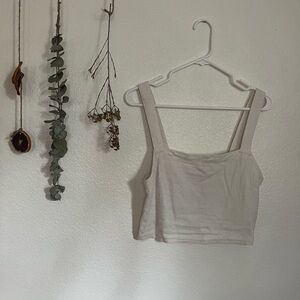 Madewell Cream Fitted Crop Tank Top